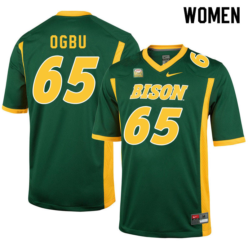 Women #65 Bartholomew Ogbu North Dakota State Bison College Football Jerseys Sale-Green - Click Image to Close